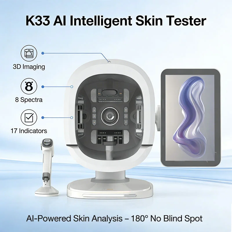 

3D-анализатор кожи с ИИ, сканер лица K33-3D, тестер для определения морщин, пятен, акне и УФ-излучения