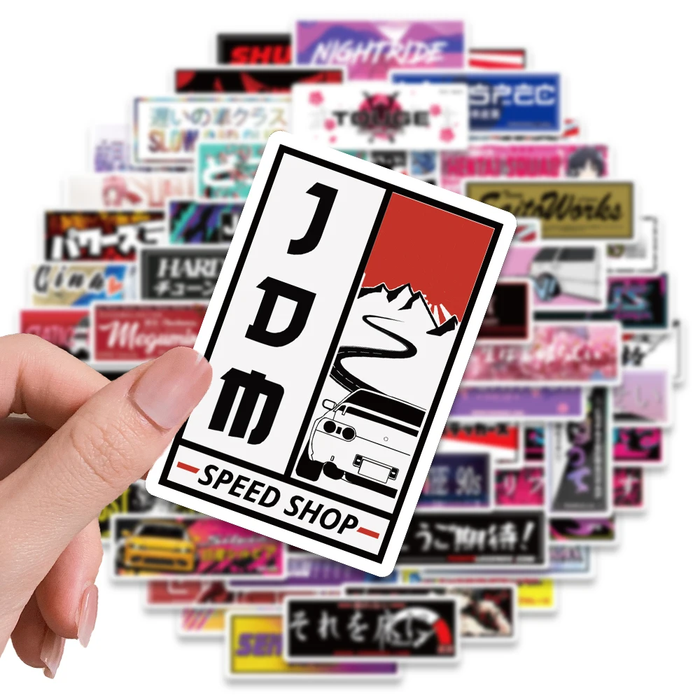 66/PCS Japan JDM Racing Car Stickers for Laptop Motorcycle Car Skateboard Bike Waterproof Decal Anime Poster Graffiti Toy Gift