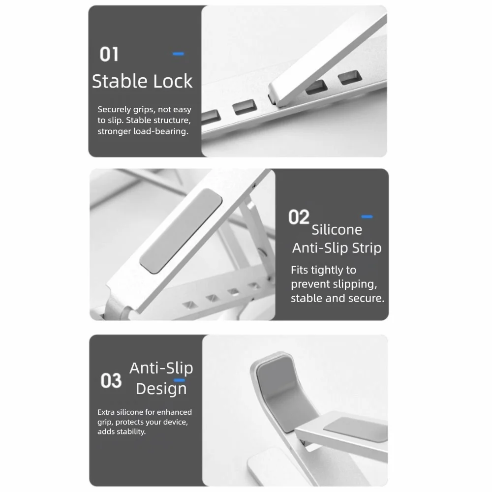 Durable Adjustable Laptop Stand Double Layer Foldable Portable Tablet Stand Ventilation Notebook Support Holder Home Office