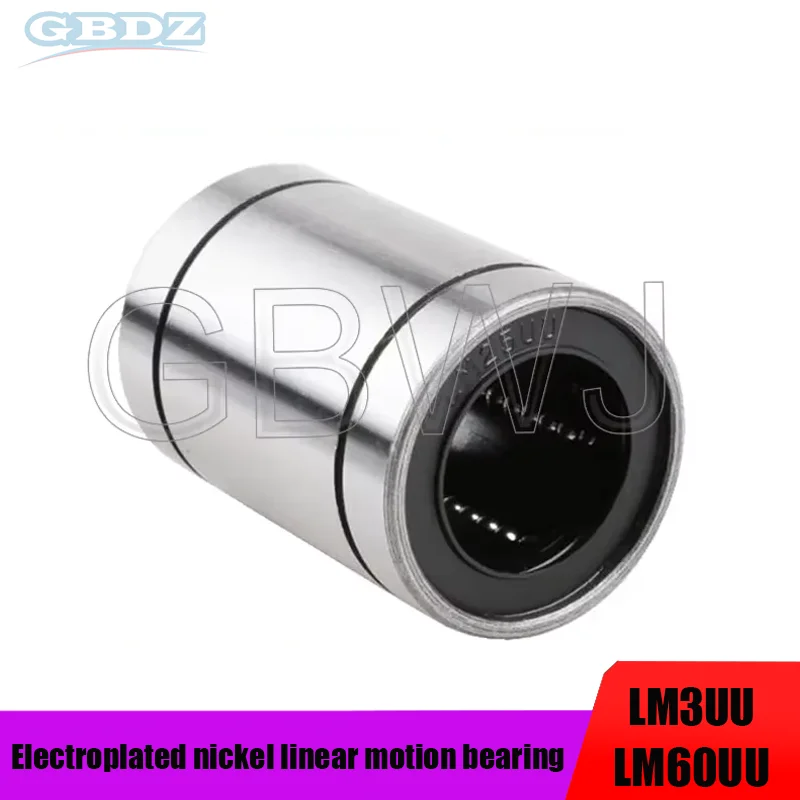 

1Pcs Linear Motion Bearing And Electroplated Nickel Linear Bearings Anti-Rust LM3 4 5 6 8 10 16 20 25 30 35 40 50 60UU Sliding