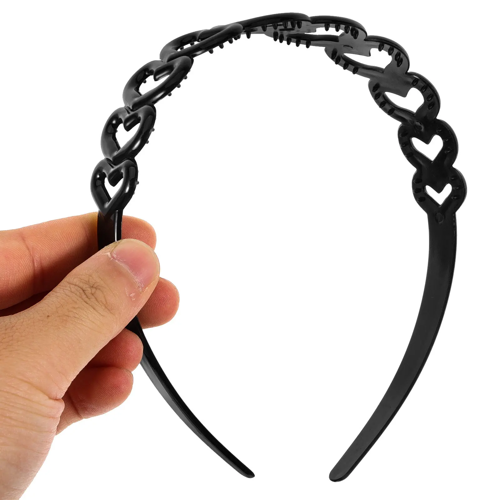 

1 Set Hair Clasp Black Plastic Hard Hairband Unisex Wave Teeth Headband Antiskid Hair Hoop for Men Women Plastic Headband