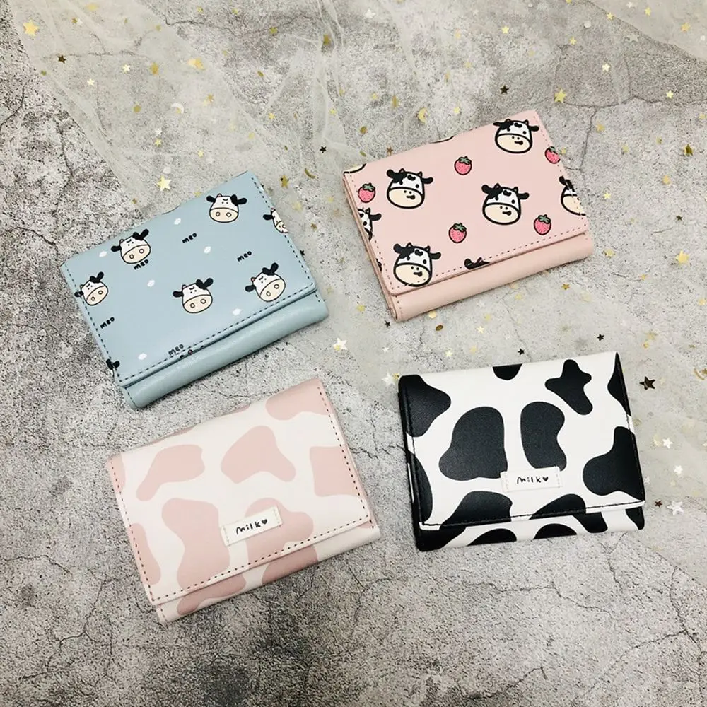 

Women Short Credit ID Card Bus Card Bank Card Card Case Card Holder Card Bag Cows Wallet Coin Purse