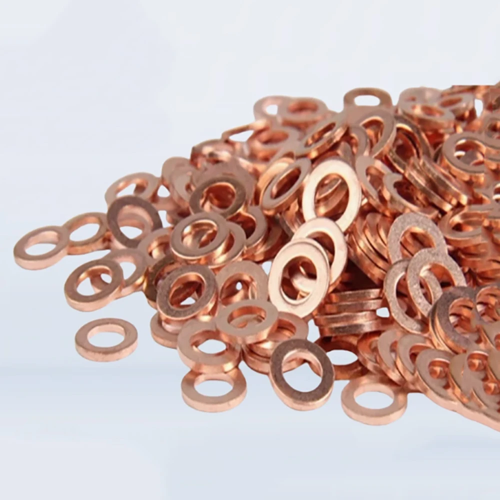 

2-10Pcs Pure Copper Gasket ID 33/35/36/37/40/50mm Thick 2mm Sealing Gasket Flat Ring Seal Solid Purple Copper Gasket Hardware