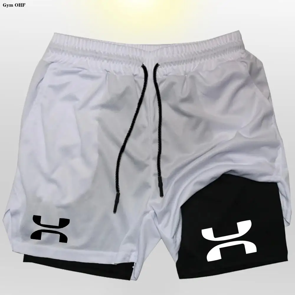 شورت رجالي سريع الجفاف ، ملابس رياضية مزدوجة السطح ، لياقة بدنية رياضية ، تمرين ، بنطال ساخن ، بنطال رياضي لتدريب الذكور ، U-n 2 في 1 #5