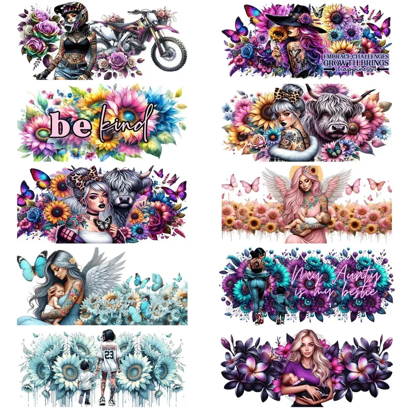 

Woman power Series easy peel waterproof DIY Decals 3D transfers uvdtf stickers 16oz uv dtf cup wraps for Libbey Glasses