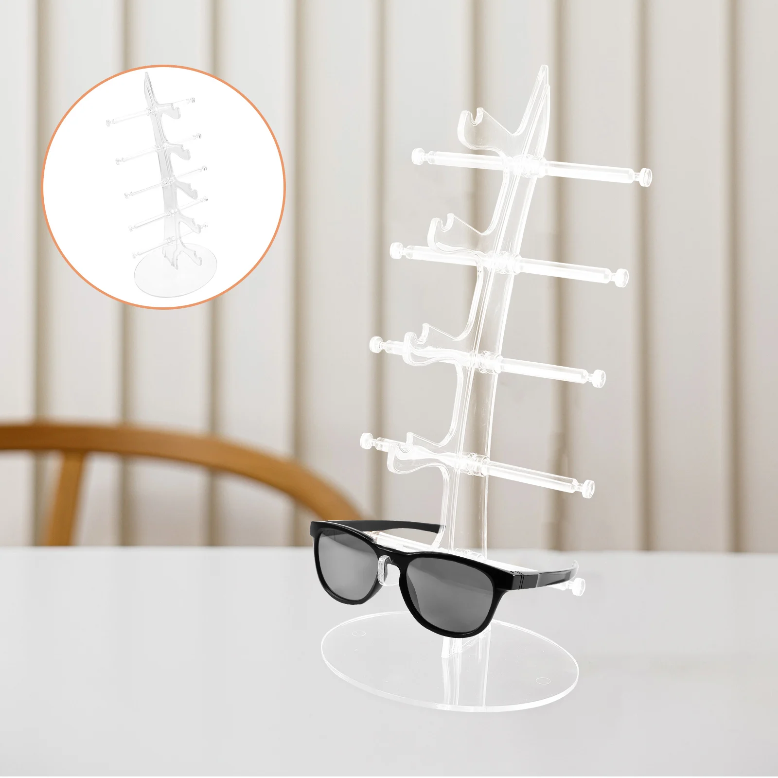 

Acrylic Glasses Stand Display Rack Eyeglass Holder Sunglasses Organizer Multi-tier Storage Transparent Desk Decor Shelf