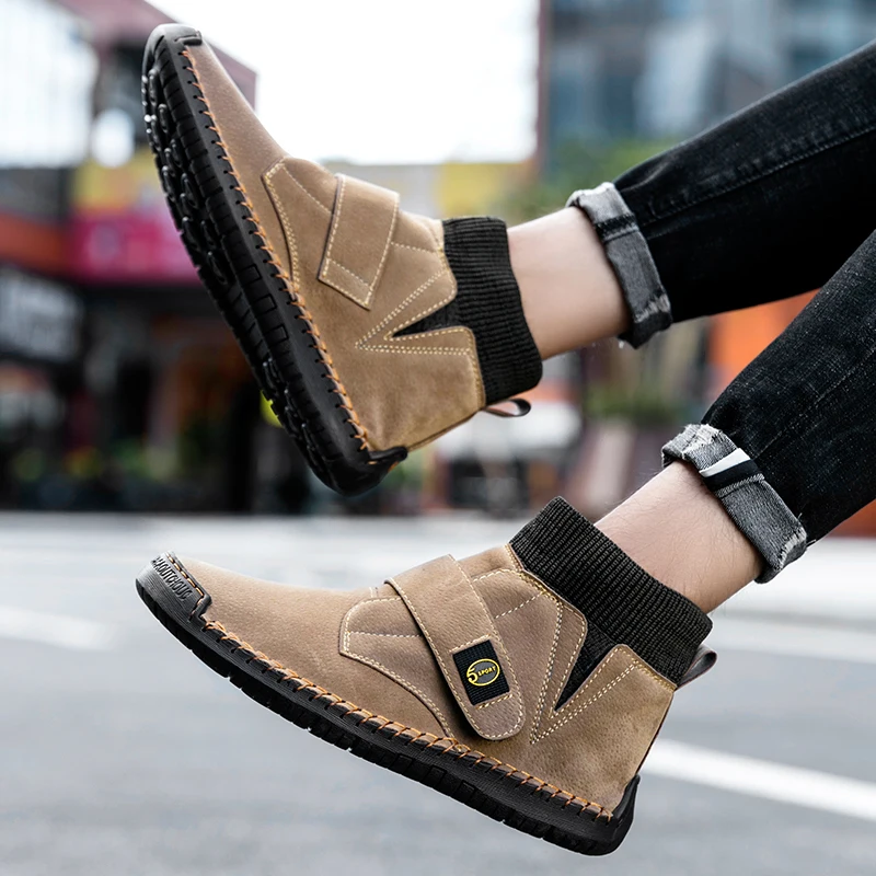 

Мужская повседневная обувь ручной работы. Удобный высококачественный дизайн. Деловая работа. Офис 38-48. Осенние и зимние короткие ботинки.