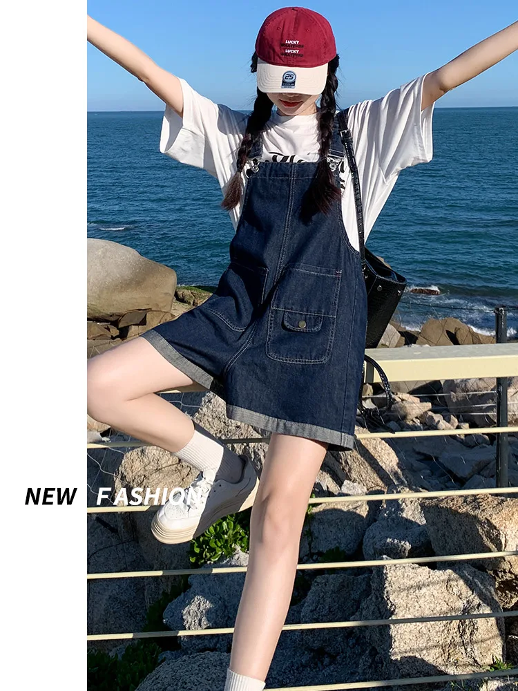 

High Waist Denim Overalls Women's Spring Summer New Sle Small Size Slimming Internet Famous Anti-Aging Pants