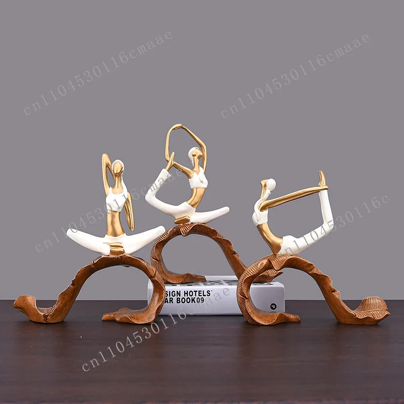 European style yoga girl living room knick-knack home decoration creative wine cabinet TV cabinet desk study furnishings