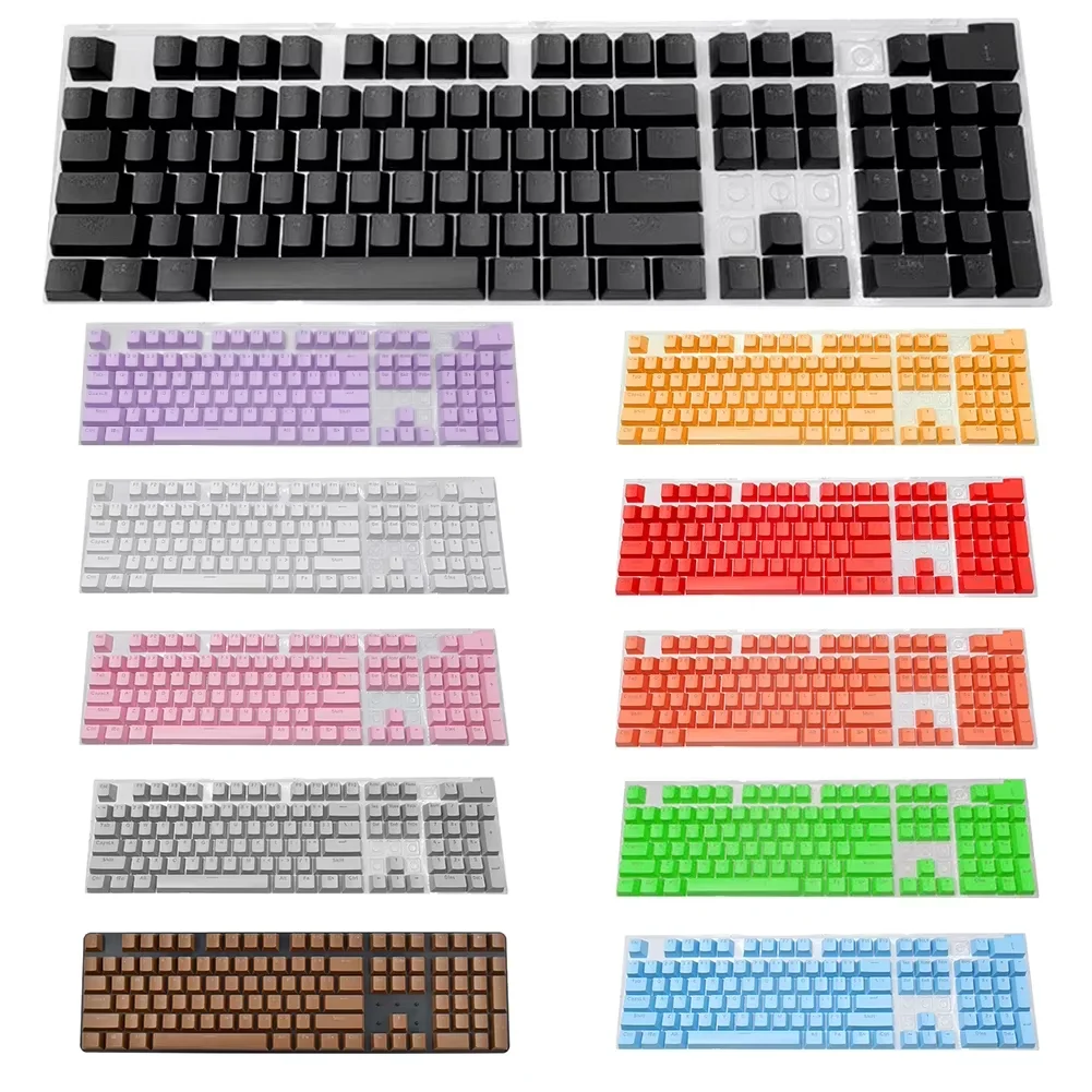 Teclas de teclado mecánico universales ABS, teclas ergonómicas en blanco DIY para teclado Cherry MX, tapa de tecla retroiluminada de repuesto, 104 Uds.