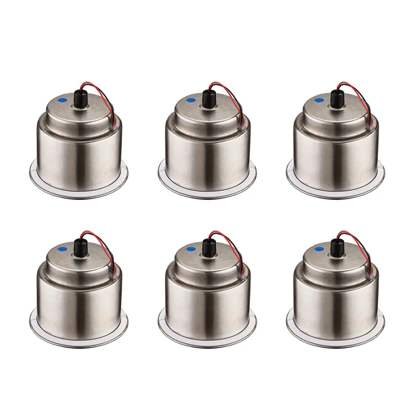 

6X Led Light Drink Holder Led Recessed Stainless Steel Cup Drink Holder Cup Shape For Car Marine Boat