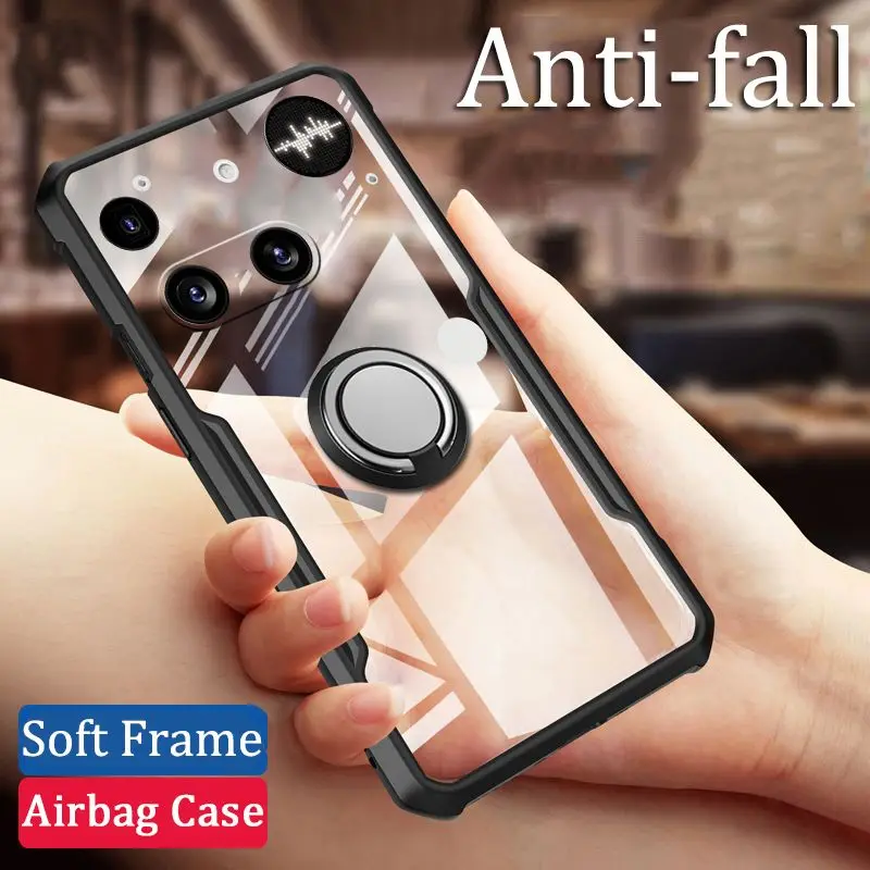 

Case For Nothing Phone 3 3A Pro Case Clear Acrylic Soft Frame Back Cover Nothing Phone 3 3A Pro Magnetic Ring Shockproof Coque