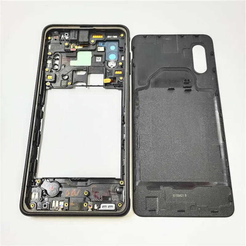 For Samsung Galaxy Xcover Pro SM-G715 Housing Middle Frame Case Side Buttons + Battery Back Cover Replacement Repair Parts