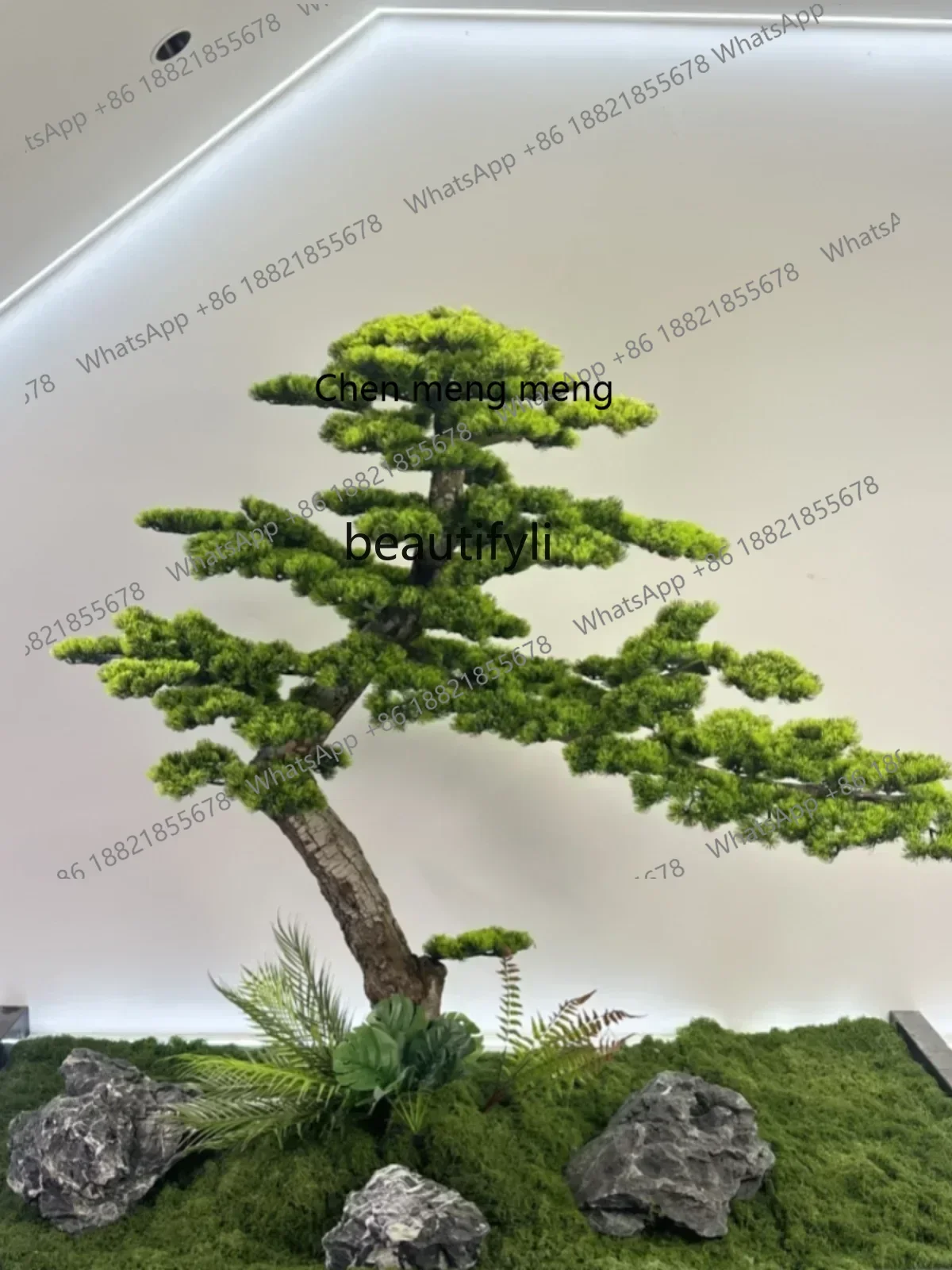 CC Large-scale simulated welcome pine Luo Hansong hotel decoration New Chinese interior landscaping decoration