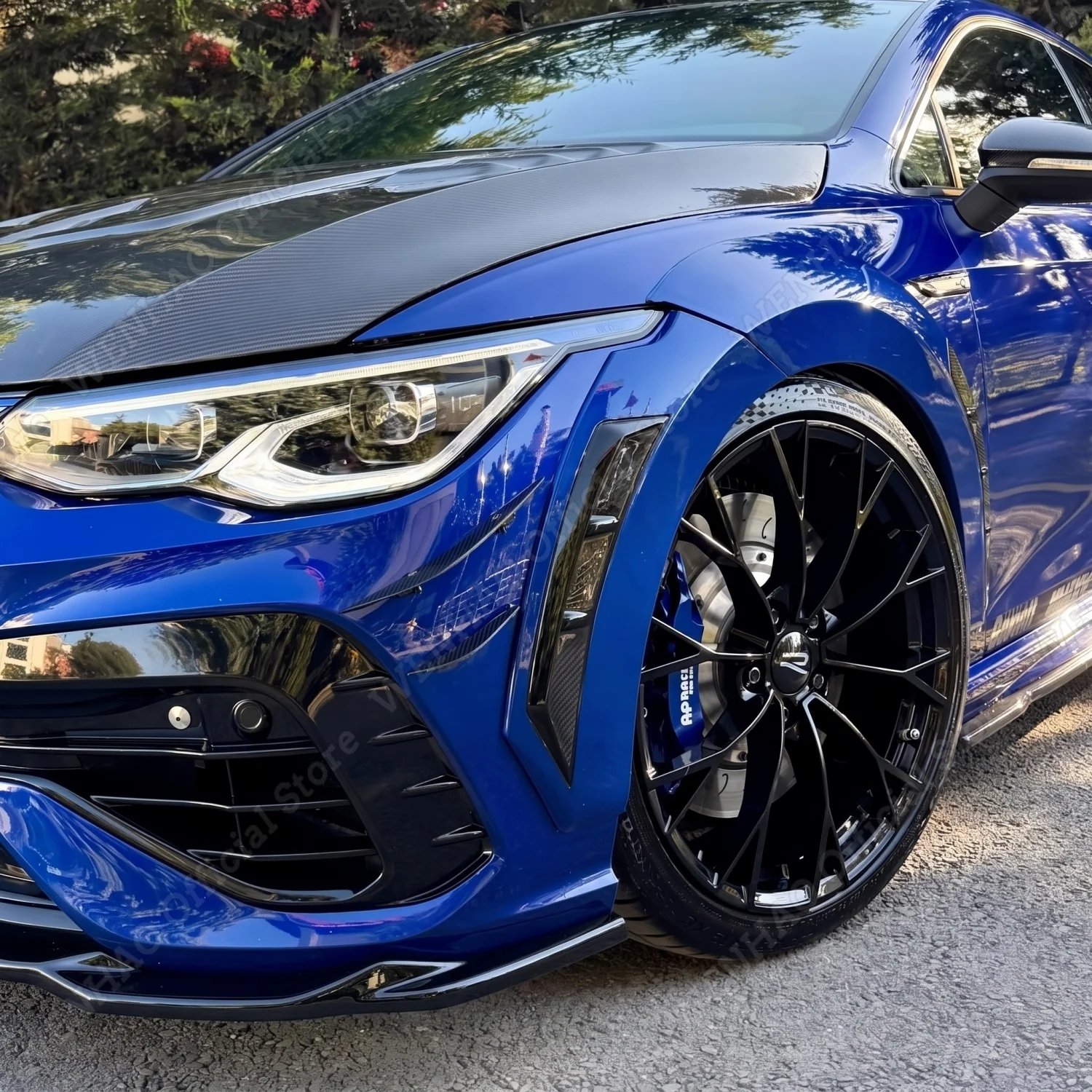 3-teiliger Maxton Style V.4 Auto-Frontstoßstangen-Lippenspoiler für VW Golf 8R 2020-2024 Diffusor-Zierleiste Hochglanz-Schwarz Karosserie-Kit – Detail 3