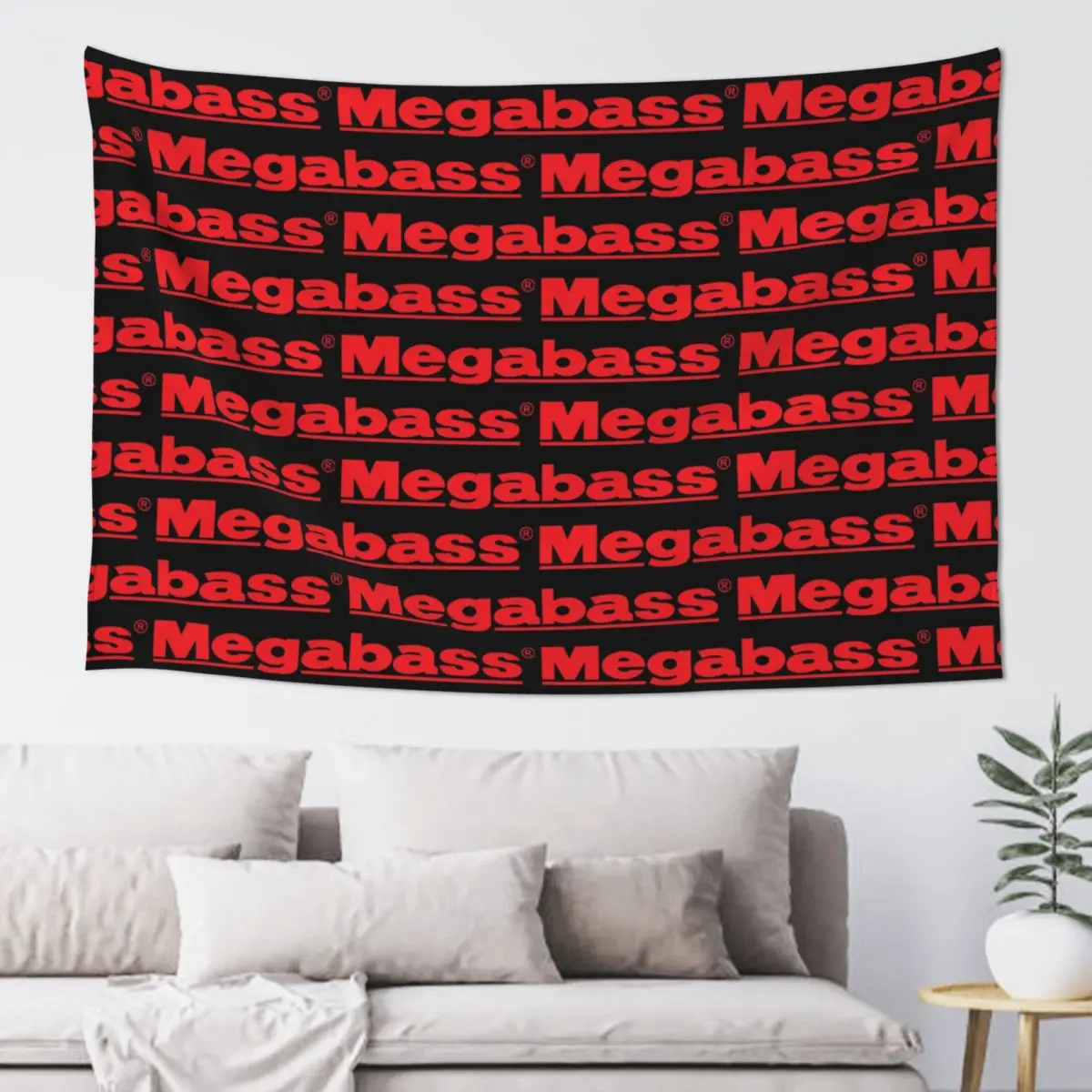 Megabass Holograph Speakers Logo Tapestry Art Wall Hanging Aesthetic Home Decor Tapestries for Living Room Bedroom Dorm Room