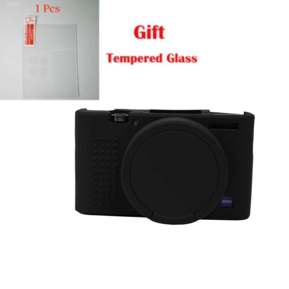 For Sony RX100 VII Case,  Rubber Soft Silicone Housing Case Bag Cover RX100 VII + free tempered film
