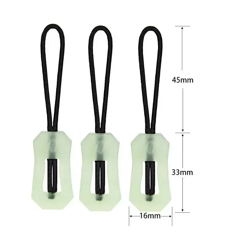 6Pcs Leucht Zipper Pull Seil Glow in The Dark Zipper Kopf Anti-verloren Rucksack Kleidung Jacken Slider DIY Reparatur kit Nähen Werkzeug – Detail 3