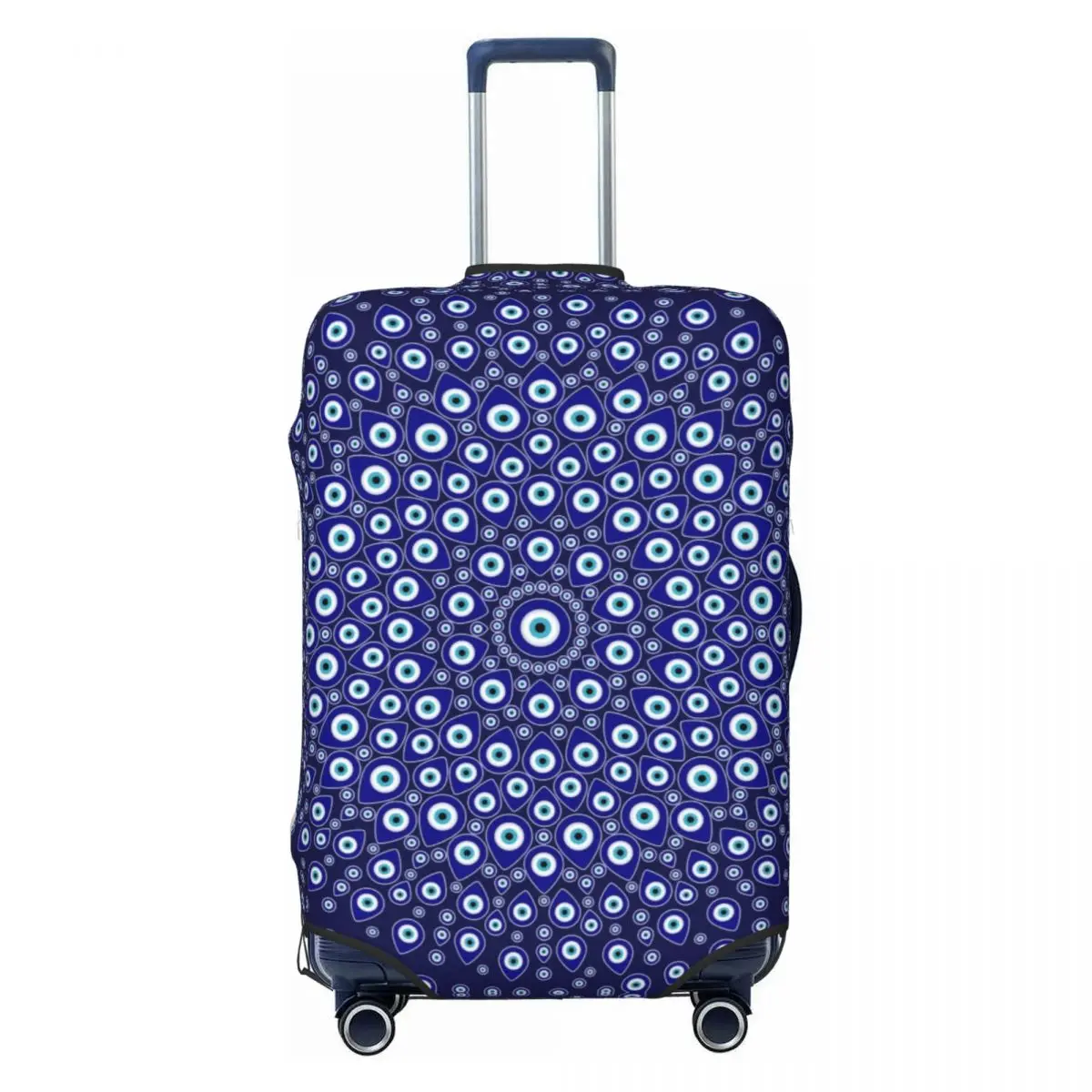 

Custom Evil Eye Circular Luggage Cover Protector Funny Nazar Tribes Amulet Travel Suitcase Protective Cover for 18-32 Inch
