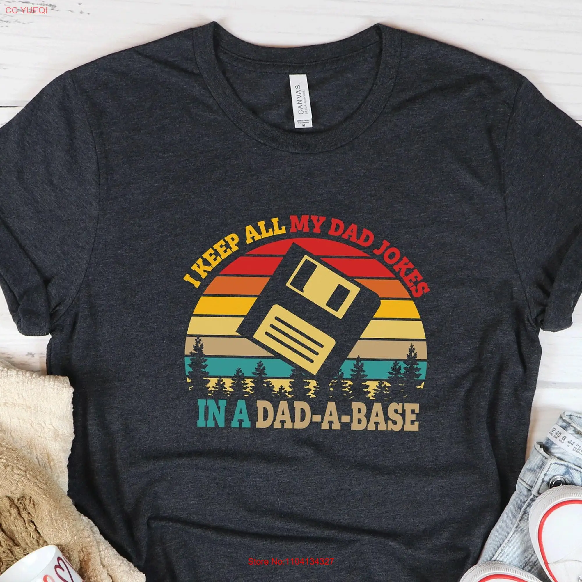 I Keep All My Dad Jokes In A Base T Shirt Best Daddy Fathers Day Cool Dada Patriotic Vintage Stuff Outfit