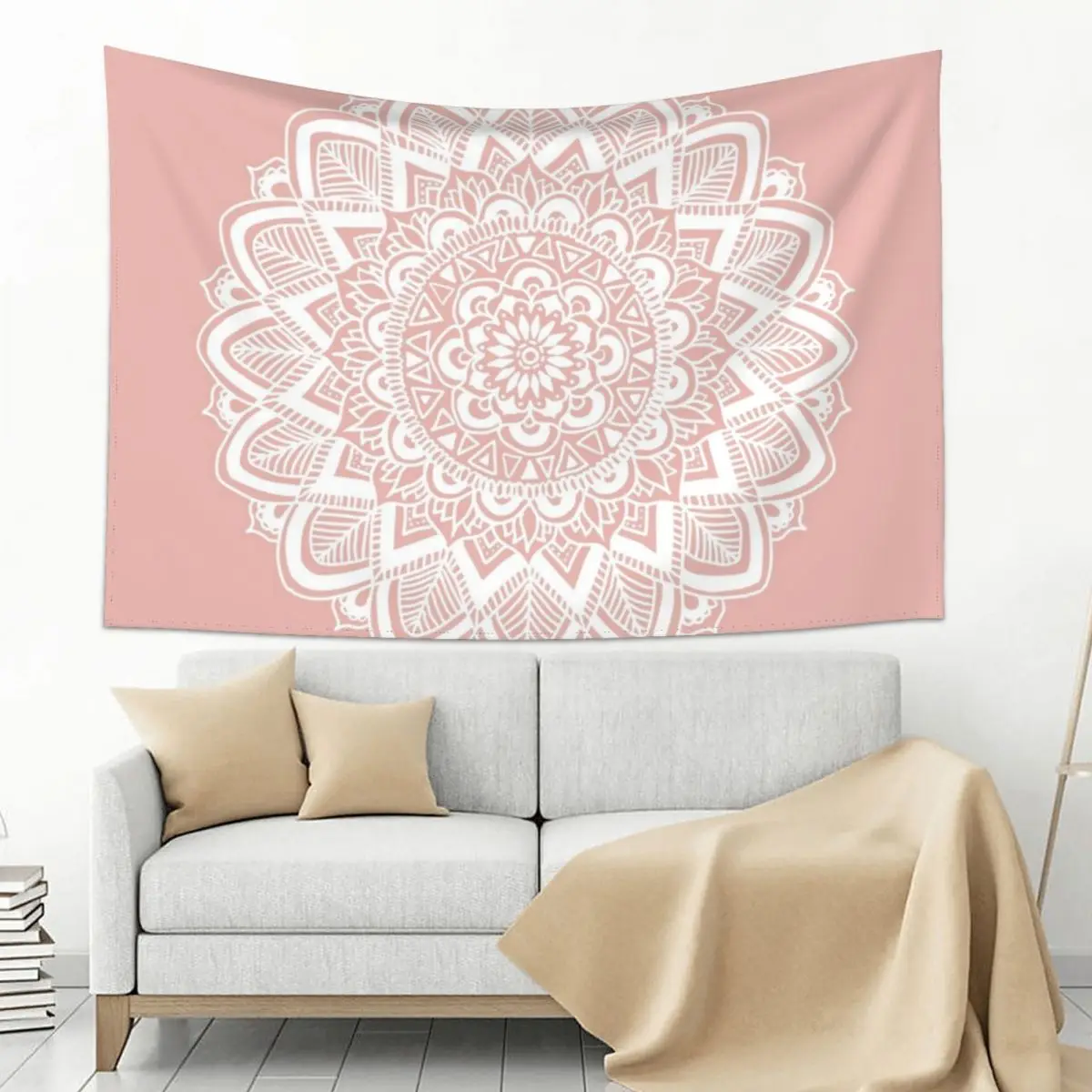 

Pink Boho Mandala Tapestry