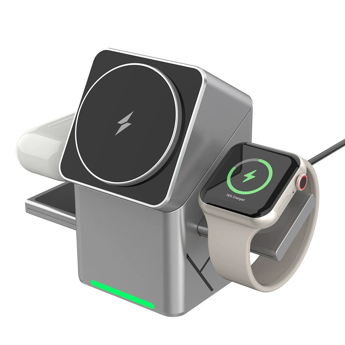 Magic Cube Spin Wireless Charger with Strong Magnetism 15W Fast Charging 3-in-1 New Desktop Wireless Charger for Cross-border