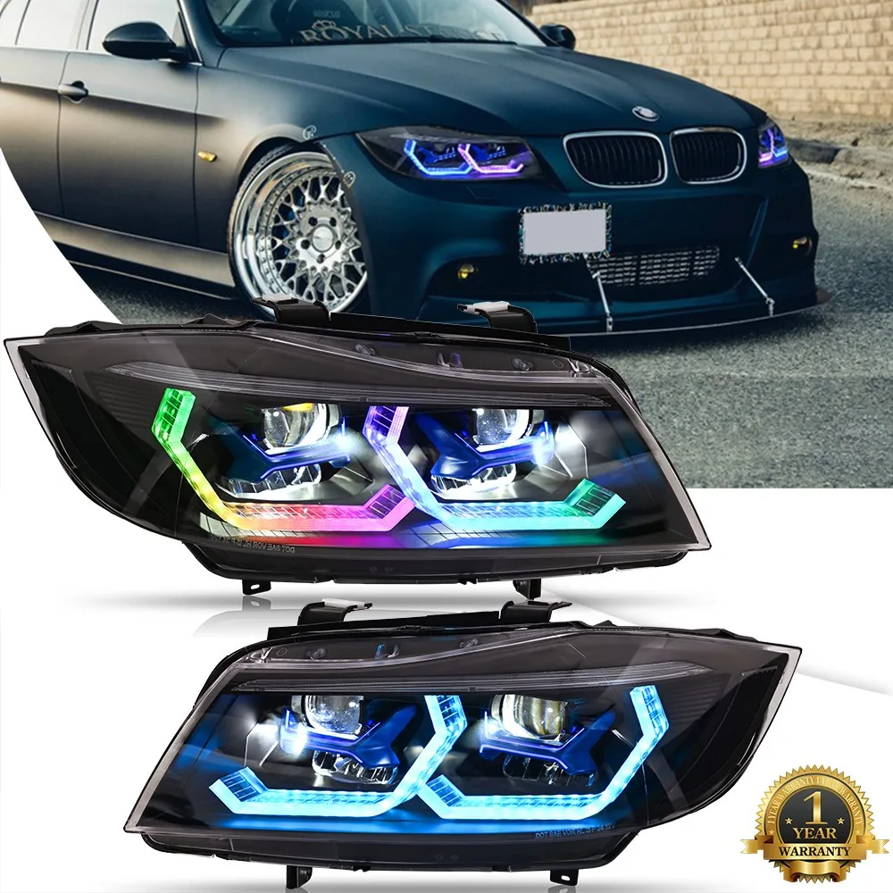 

1 пара RGB светодиодных фар проектора в сборе для BMW 3 серии E90 E91 2009-2012, фары, указатели поворота, передние фары