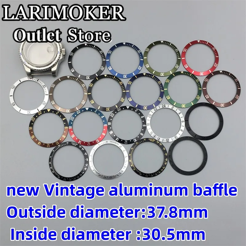 LARIMOKER new 37.8mm high quality Vintage aluminum baffle fit 40mm /41mm Submersible yacht casewatch case