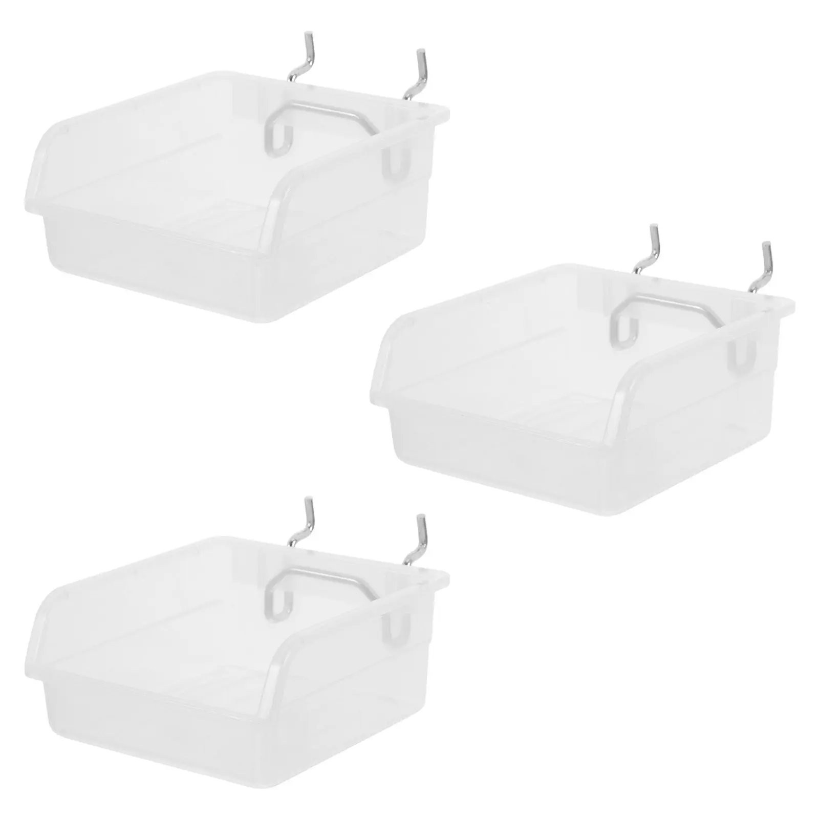 3Pcs Heavy-Duty Anti-Static Pegboard Organizer Bin Thickened Plastic Storage Box for Tools Hardware Crafts Desktop Wall Mount