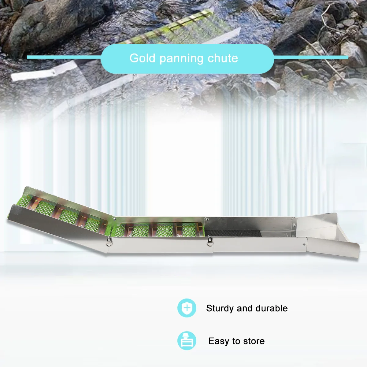 Faltbare Goldwaschrinne aus Aluminiumlegierung – Hochwertiges, tragbares Goldschürf- und Aufbereitungswerkzeug für die Goldgewinnung – Detail 8