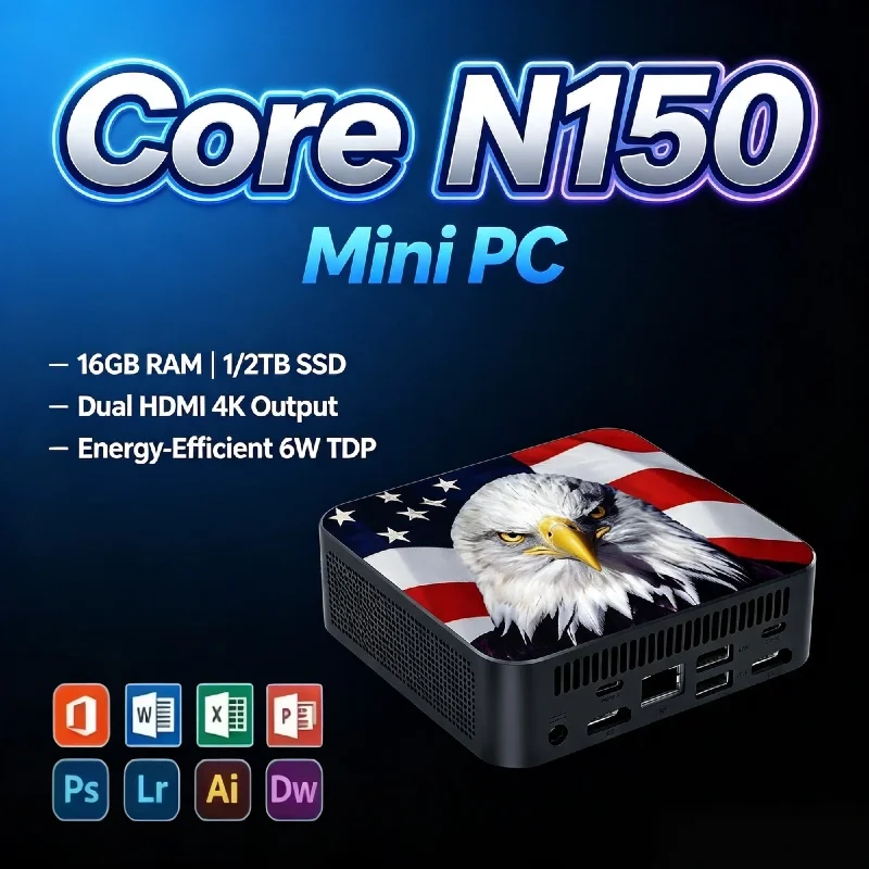 インテル-n150-2026-ウルトラコンパクトミニpc-16gb-ddr4-1tb-2tb-nvme-ssd-4k-wifi6-bt52-オフィスデスクトップ-プロマックススピード