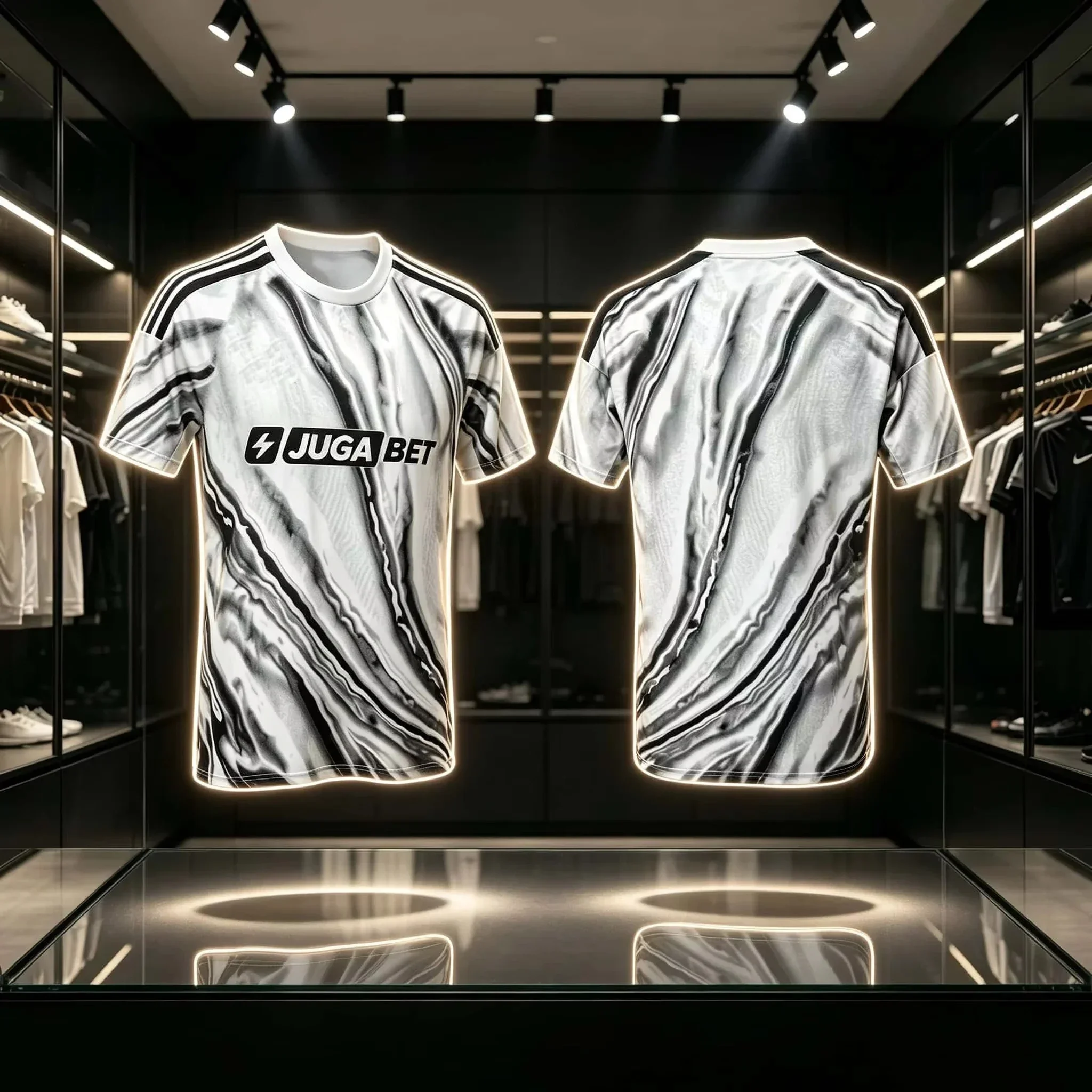 20262026 New Design Marble Pattern Short-Sleeved Football Jersey, Breathable Sports Fan Training Shirt, Round Collar Top