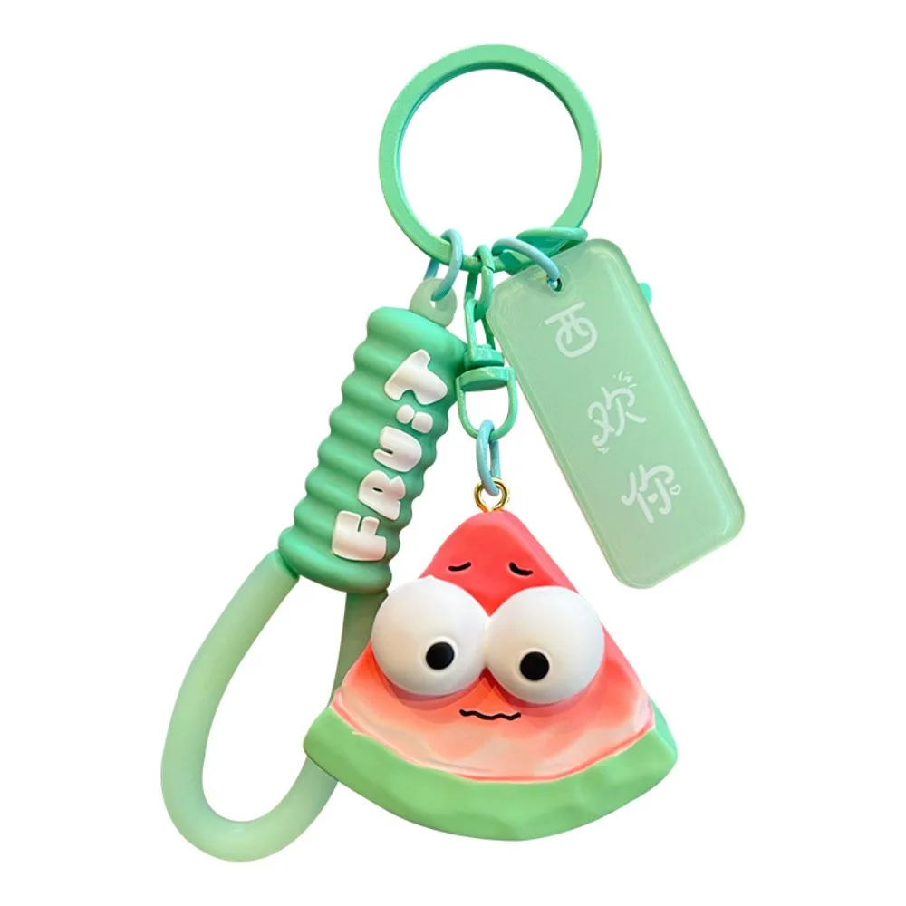 Scallion Resin Fruit Keychain Watermelon Pendant Vegetable Keychain Funny Cartoon Resin Fruit Keyring Schoolbag Pendant