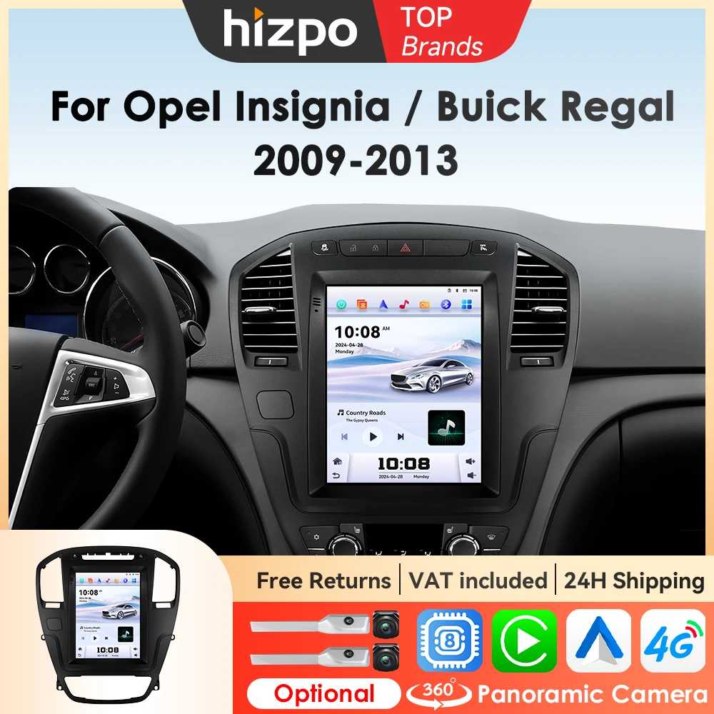 Hizpo 9,7 Zoll Vertikalbildschirm Autoradio für Opel Insignia Buick Regal 2009 - 2013 Multimedia Stereo Carplay GPS Octa Core WIFI