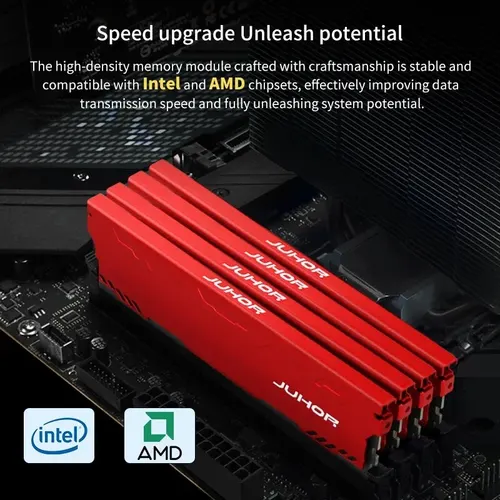 Imagen 2 del producto JUHOR DDR4 Ram 16GB 8GB 32GB 2666MHz 3200MHz DDR3 8GB 1600MHz DIMM Memoria de escritorio Nuevas Memorias con disipador de calor