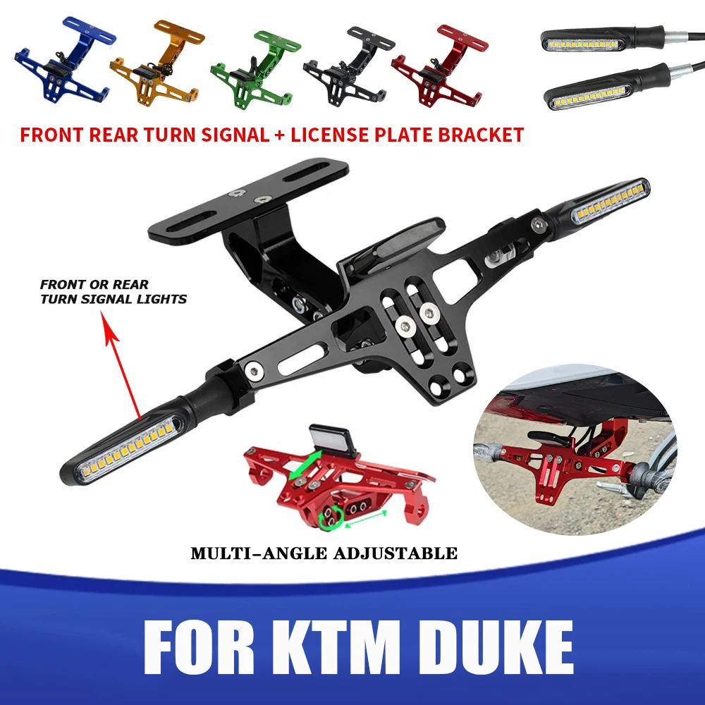 Для Duke 125 200 250 390 790 990 1190 мотоцикла регулируемый задний аккуратный держатель номерного знака кронштейн светодиодный светильник аксессуары Для Duke 125 200 250 390 790 990 1190 мотоцикла регулируемый задний аккуратный держатель номерного знака кронштейн светодиодный светильник аксессуары