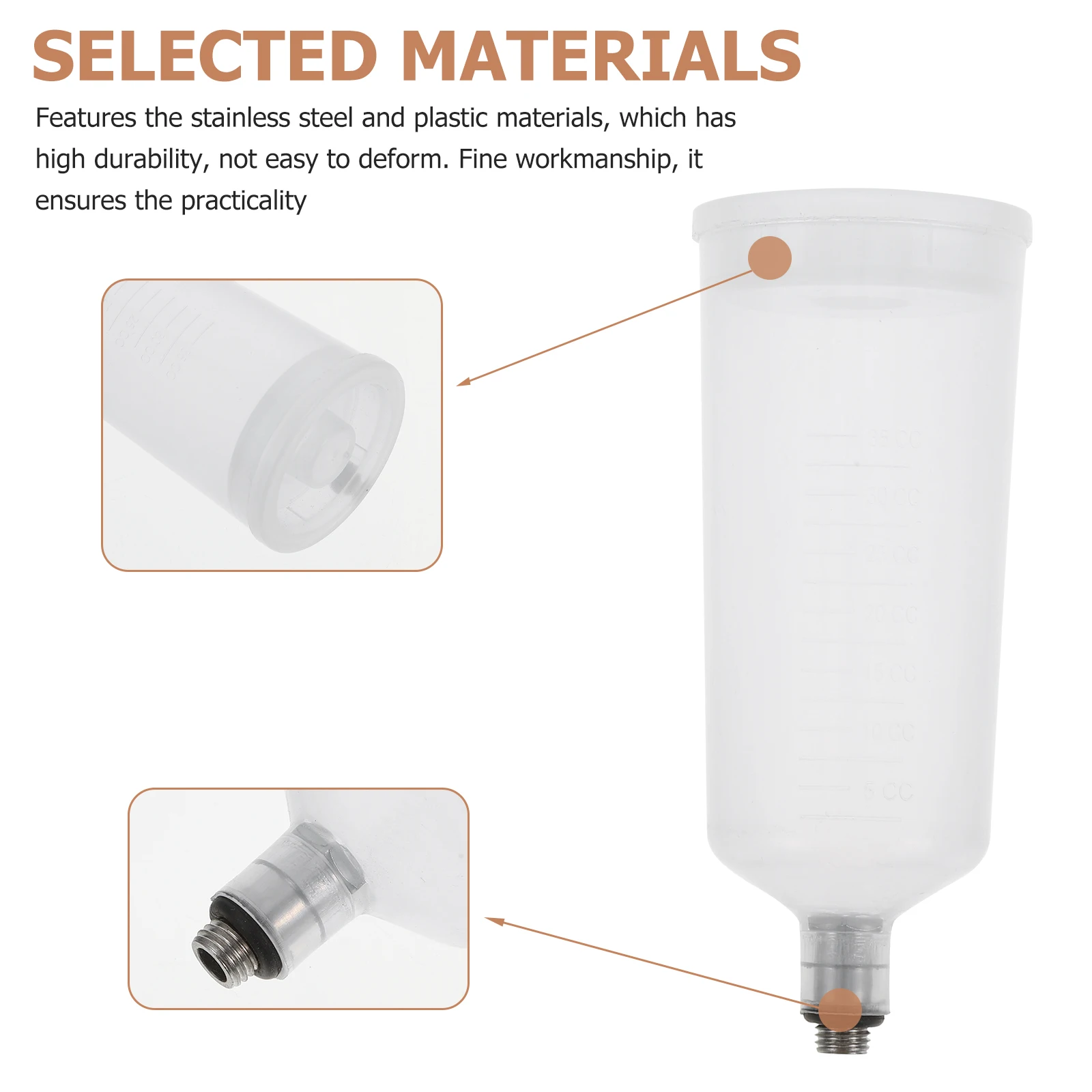 

2PCS Airbrush Cup Dismountable Replaceable Airbrush Paint Bottles Bottle Clear Jar Professional Container