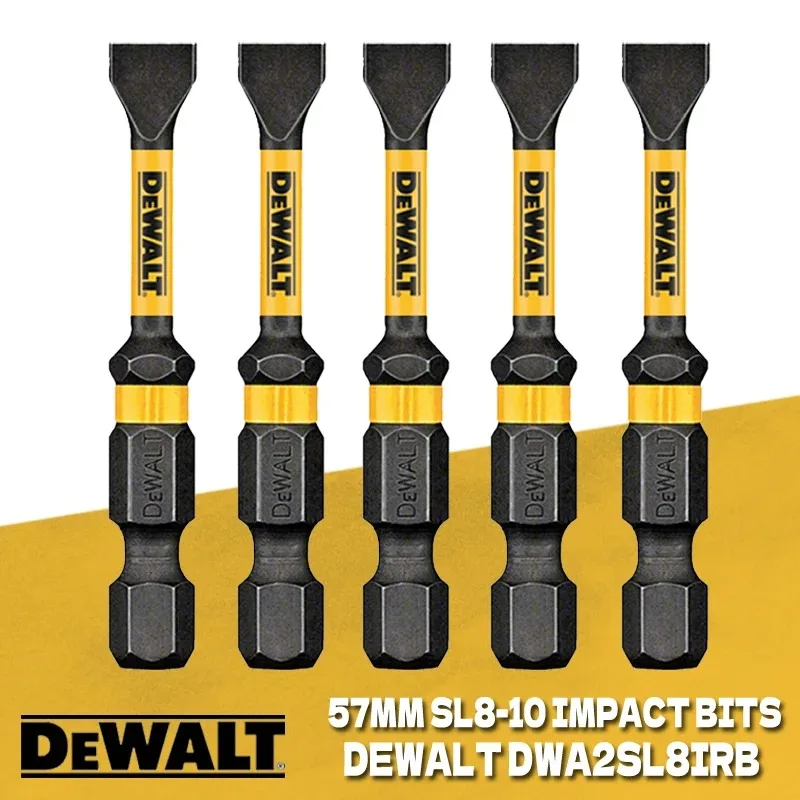 DEWALT IMPACT READY 8-10 Slotted Flextorq Power Bit 1/4 Shank S2 Steel 2 in Length Drill Bits Power Tool Accessories DWA2SL8IRB