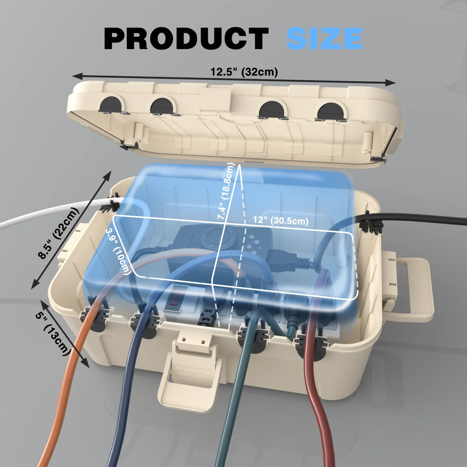 صندوق توصيل مانع لتسرب الماء صندوق كهربائي خارجي مقاوم للماء IP54 غطاء سلك تمديد مقاوم للماء لمخرج الطاقة/القابس/المقبس #4