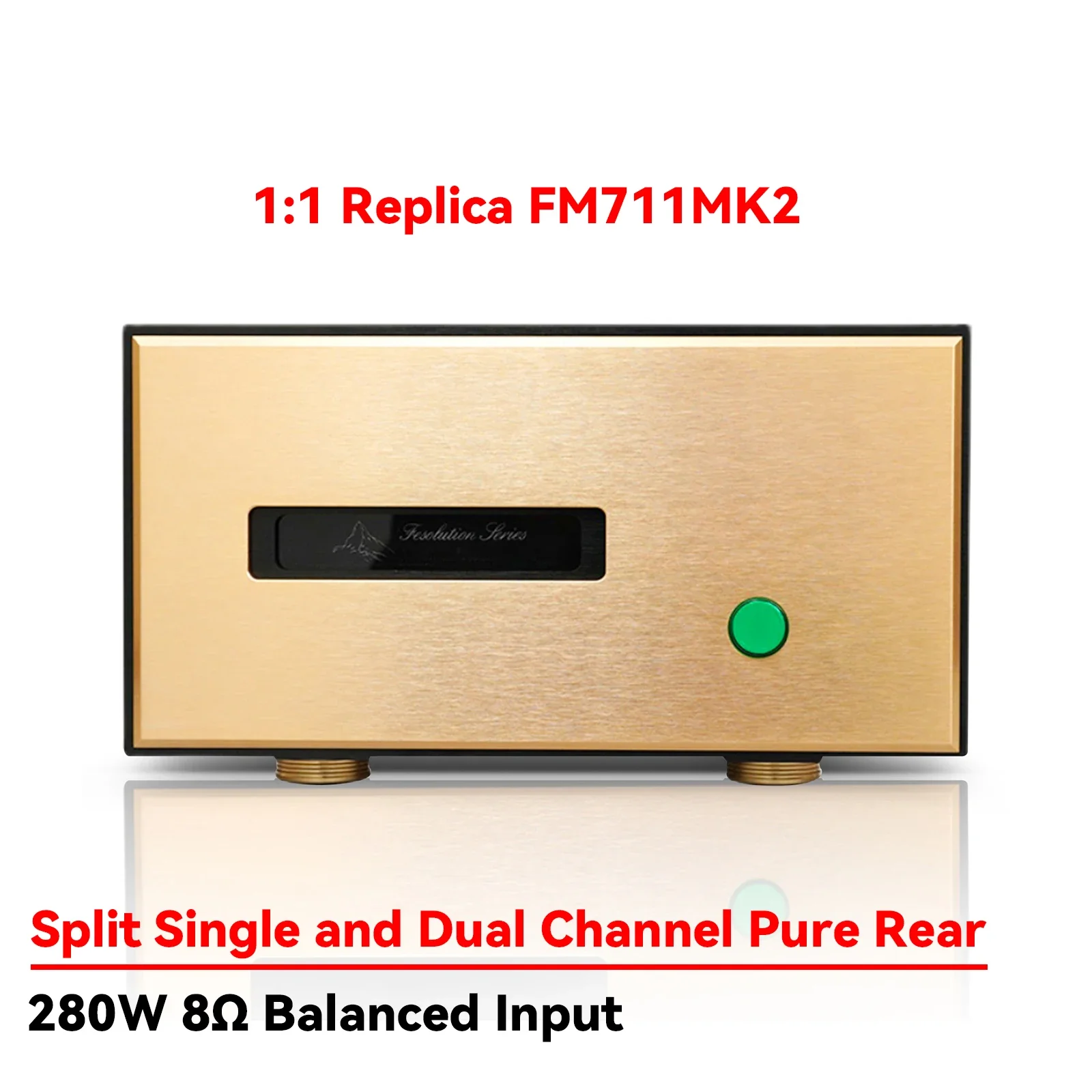 AMXEKR 1:1 Replica FM711MK2 280W High-power Pure Post-stage Split Single and Dual-channel HIFI Professional Amplifier Audio