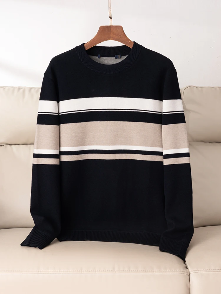 

Thiened Fce Men's Faionable Comfortable Knitted Sweater Long Sve Warm Top Casual round Ne Skin-friendly Breathable
