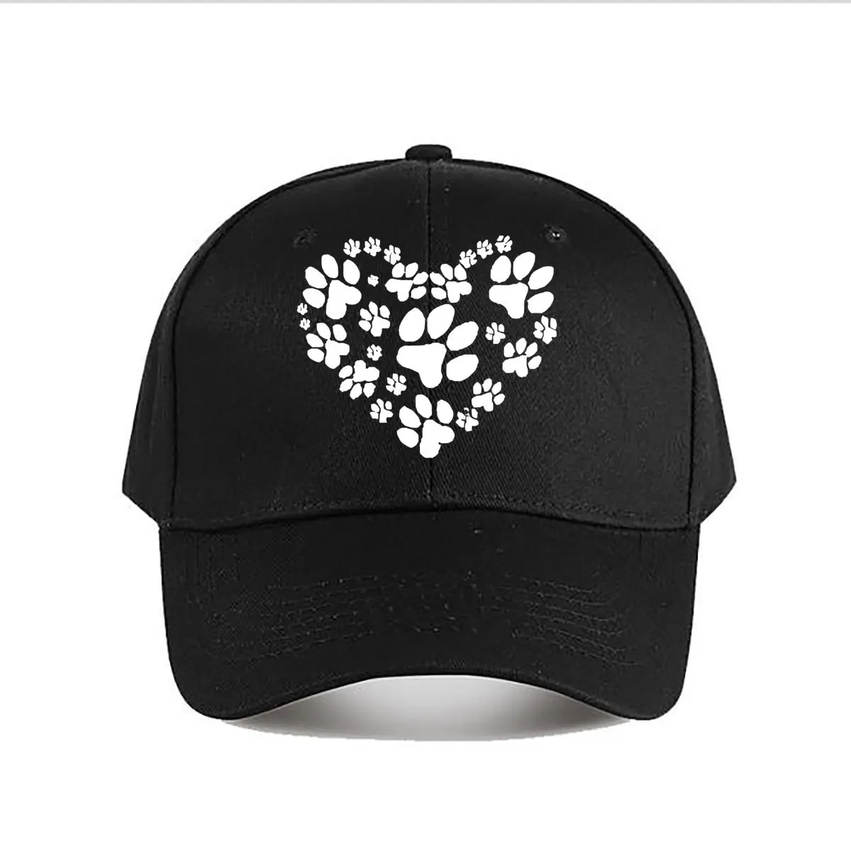 Cute Paw Print Heart Vinyl Decal For Pet Lovers Baseball Cap Fashion Men Sunhat Women's Outdoor Sports Snapback Cap