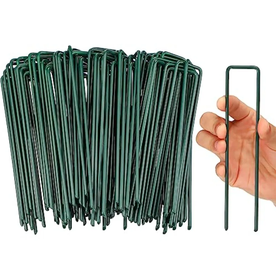 

6 Inch Turf Stakes for Artificial Grass Green Landscape Staples Bulk Galvanized Heavy Duty Garden Stake U Type Artificial Turf
