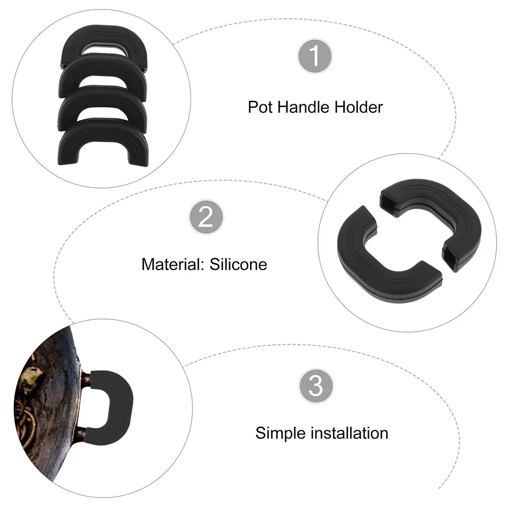 

Silicone Pot H Sleeve Cover Heat Resistant Skid Proof Kitchen Cooking Frying Pan Soup Pot H Anti Scald Equipment Panh