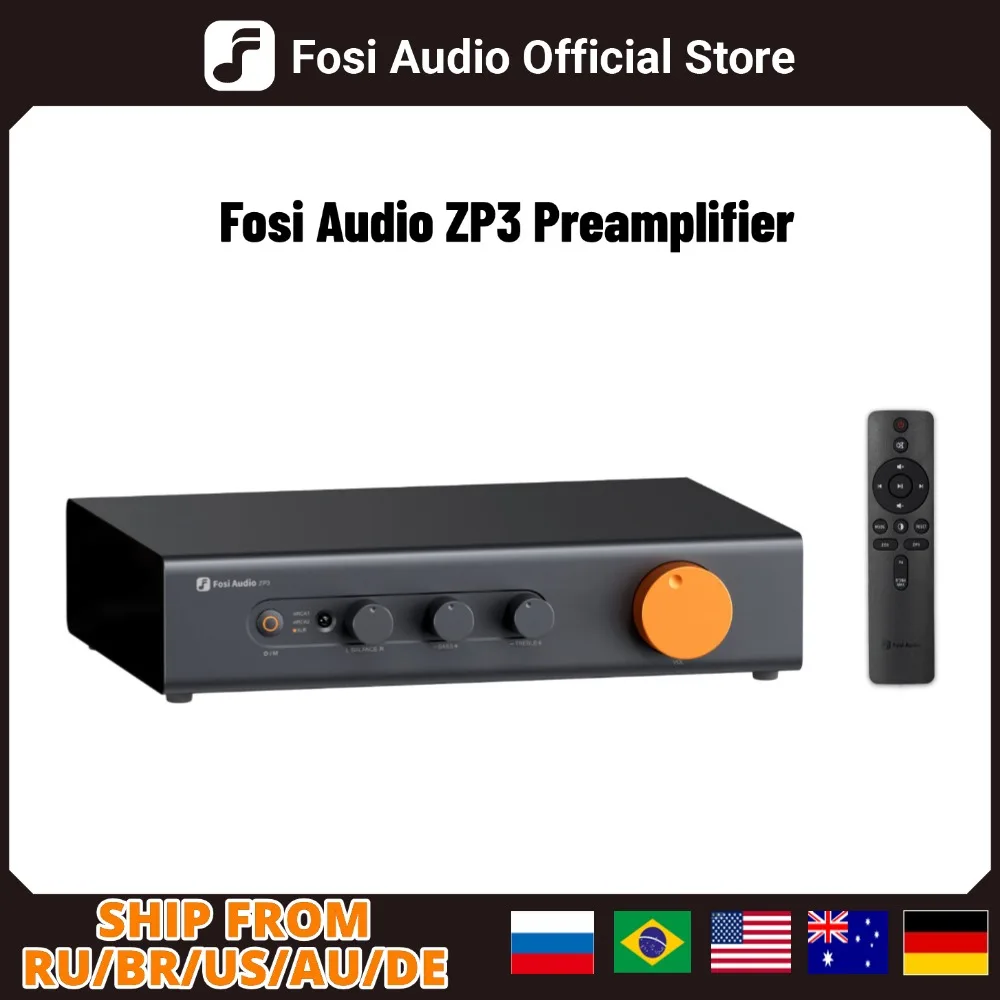 Pré-amplificador balanceado Fosi Audio ZP3 com controle de tom HPF Filtro passa-alta Pré-amplificador Hifi de última geração 3 entradas/3 saídas XLR/RCA/SUB OUT