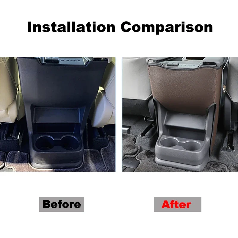 New Modle For Toyota Sienna XL40 2021 2022 Rear Armrest Box Kick Protection Pad Modification Accessories