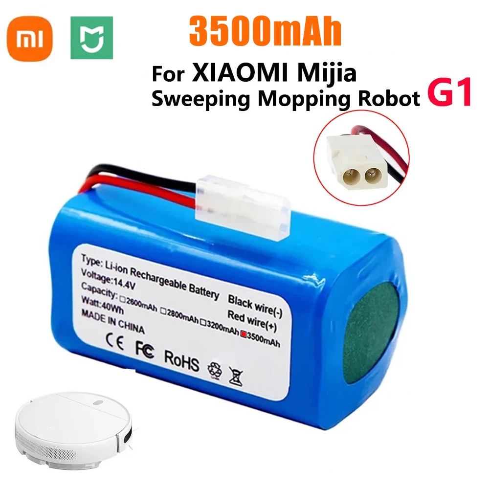 Original For Xiaomi Replacement Battery H18650CH-4S1P For XIOMI MIJIA Mi Robot Vacuum-Mop Essential G1 MJSTG1, SKV4136GL 3500mAh