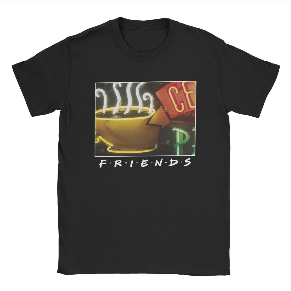 Central Perk Coffee Sign Friends TV Show T-Shirt Men Fun Pure Cotton Tee Shirt Short Sleeve T Shirt New Arrival Clothes