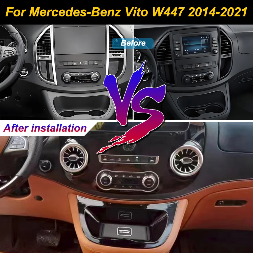 Carregador sem fio para celular, com suporte para iPhone e carregamento rápido, para Mercedes-Benz Vito W447 2014-2021, para console central.