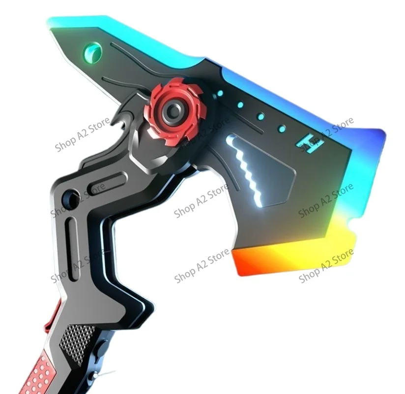 Axe Sound and Light Sword Dual Form 2-in-1 Sword Axe Battle Blade Colorful Streaming Light Sound and Light Glowing Toy